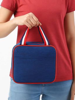 THE PURANI JEANS - Navy Blue Denim Solid Lunch Bag