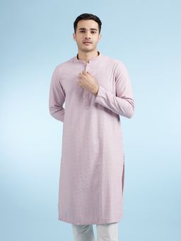 Diwas by Manyavar - Purple Embroidered Viscose Kurta