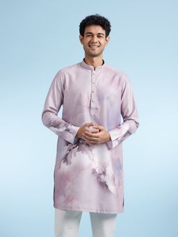 Diwas by Manyavar - Purple Printed Cotton Blend Kurta