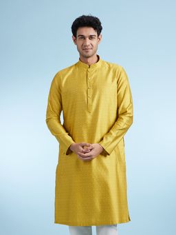 Diwas by Manyavar - Green Woven Viscose Blend Kurta