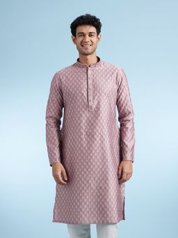 Diwas by Manyavar - Pink Woven Viscose Blend Kurta