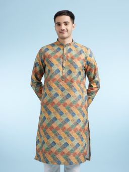 Diwas by Manyavar - Multi-Color Printed Cotton Blend Kurta
