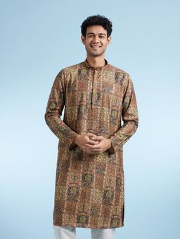 Diwas by Manyavar - Multi-Color Self Design Cotton Blend Kurta