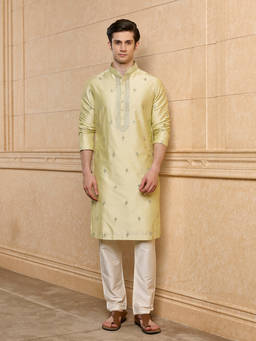 TASVA - Green Embroidered Polyviscose Kurta and Pyjama