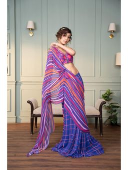 Lavina sippy - Draped Saree with Hand Embroidered Stitched Blouse