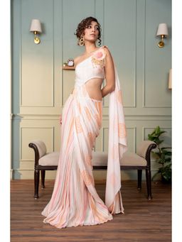 Lavina sippy - Draped Saree with Hand Embroidery Stitched Blouse
