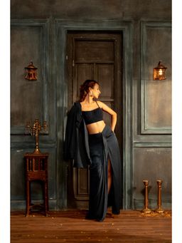 Lavina sippy - Draped Silk Skirt With Embroidered Choli And A Jacket