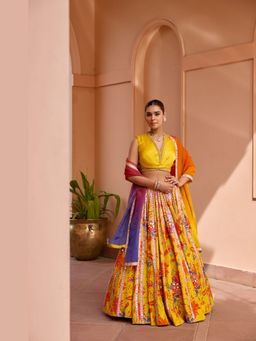 ISHA GUPTA TAYAL - Yellow Khush rang Women Embroidered Lehenga With Blouse And Dupatta