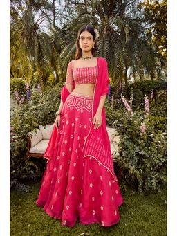 PARUL GANDHI - Pink Mirage Embellished Lehenga Set With Dupatta