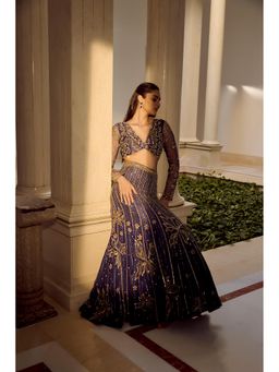 PARUL GANDHI - Glam Blue Embellished Lehenga Set With Dupatta