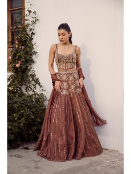PARUL GANDHI - Dust Allure Embellished Lehenga Set With Dupatta