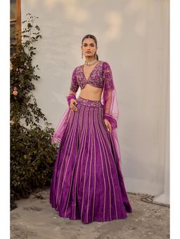 PARUL GANDHI - Soft Mulberry Embellished Lehenga Set With Dupatta
