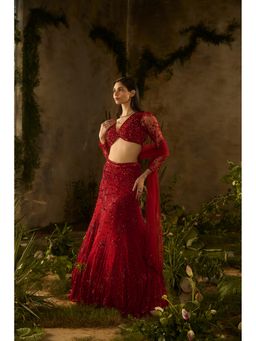 PARUL GANDHI - Rossa Bella Georgette Embellished Lehenga Set With Dupatta