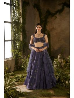 PARUL GANDHI - Enchanted Charm Blue Embroidered Lehenga Set