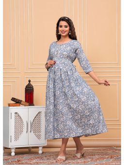 UrbanRang - Powder Blue Garden Maternity Maxi