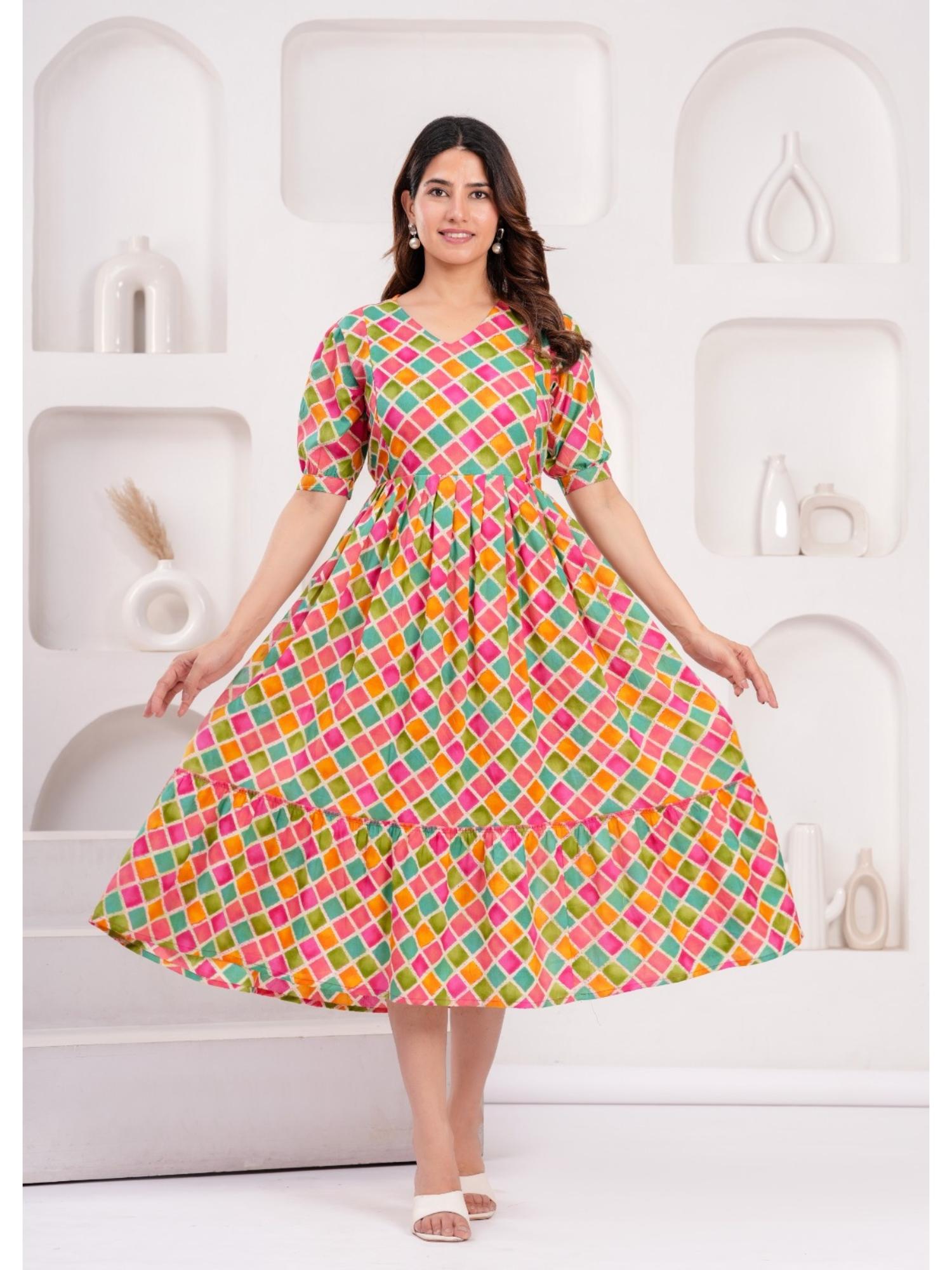 urbanrang Sunset Multi-Color Printed Dress-picture-28