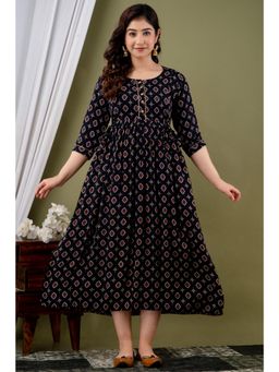 UrbanRang - Midnight Motif Black Maternity Maxi