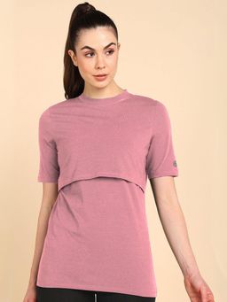 Zelena - Pink Zipless Maternity Feeding Top - Nursing Access for Easy Feeding