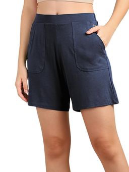 Zelena - Navy Blue Maternity and Postpartum Shorts