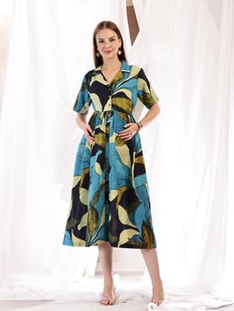 Zelena - Multi-Color Cotton Maternity Zipless Feeding Dress