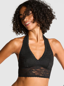 Victoria's Secret - Black Tops Wink Lace Halter Bralette