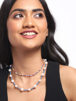 Blueberry - Piper Pearl Necklace (Pack of 2)