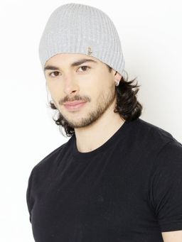 Bharatasya - Light Grey Cotton Knitted Gym Running Cap