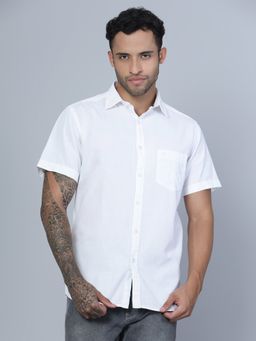 Cantabil - Mens White Casual Shirt