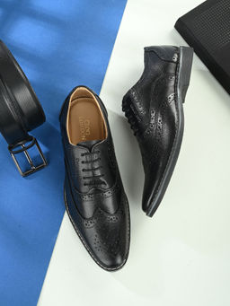 CLOG LONDON - Black Leather Formal Brogues for Men