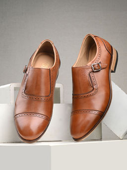 CLOG LONDON - Men Tan Formal Monk Straps