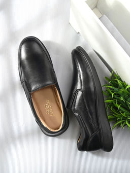 CLOG LONDON - Men Black Comfort Slip On Formal Loafers