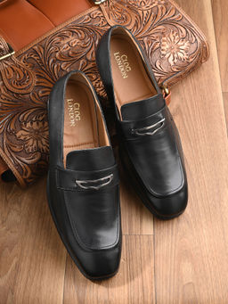 CLOG LONDON - Men Black Slip On Formal Loafers