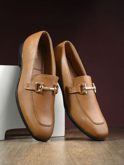 CLOG LONDON - Men Tan Slip On Formal Loafers