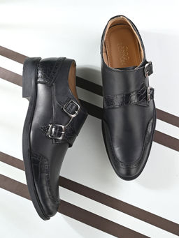 CLOG LONDON - Men Black Monk Strap Shoes
