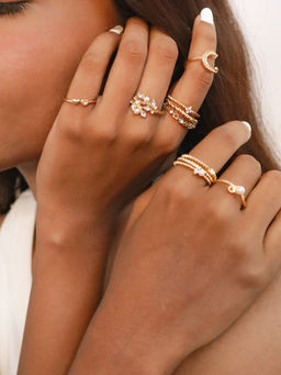 Pipa Bella by Nykaa Fashion - Set of 10 Galaxy Ring Set (Pack of 10)