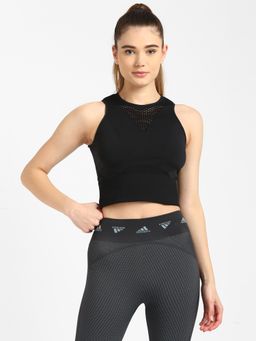 adidas - AEROKNIT CROP Black Running Top (XXS)