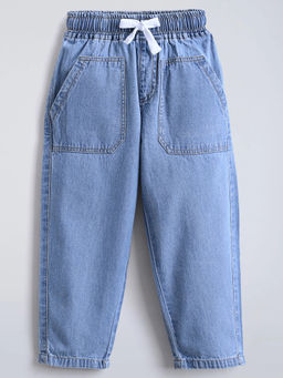 Hopscotch - Denim Jeans with Patch Pockets Navy Blue
