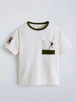 Hopscotch - Textured T-Shirt Off White