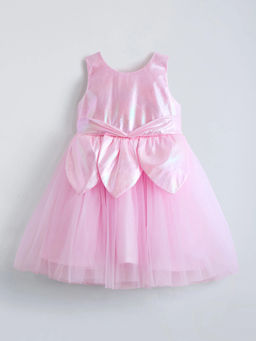 Hopscotch - Floral Applique Duel Dress Pink