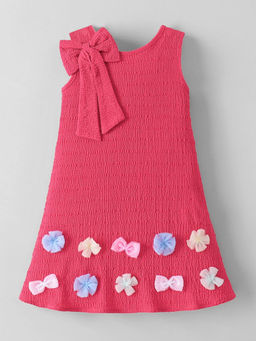 Hopscotch - Textured A-Line Dress Pink