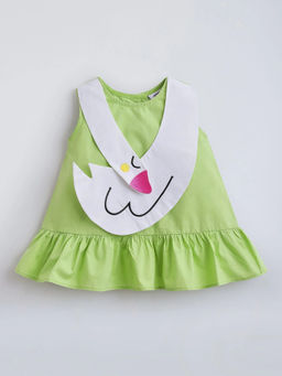 Hopscotch - Solid A-Line Dress Green