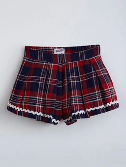 Hopscotch - Plaid Lace Cotton Shorts Multi-Color