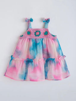 Hopscotch - Tie And Dye Strappy Casual Dress Pink