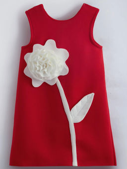 Hopscotch - Floral Applique Party Dress Red