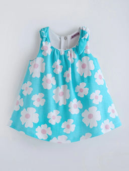 Hopscotch - Floral A-Line Casual Dress Blue