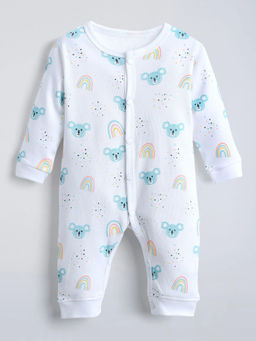 Hopscotch - Cotton All Over Print Bodysuit White