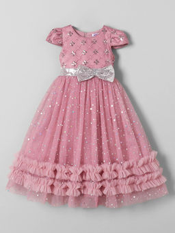 Hopscotch - Sequinned Bow Gown Pink