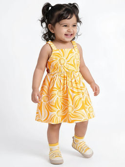 Hopscotch - Abstract Cut Out Dress Yellow