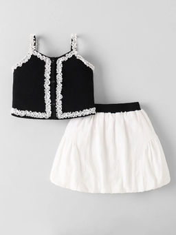 Hopscotch - Textured Top And Skirt Black