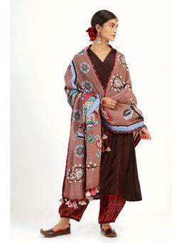 UDD DESIGN - Women's Brahmi Printed Tassels Dupatta